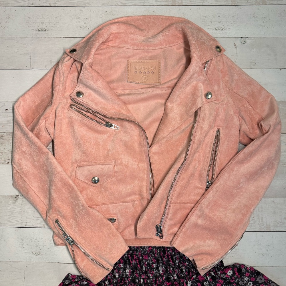 Girls Faux suede pink jacket